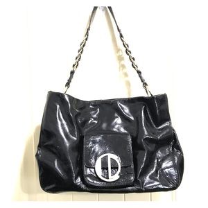 Charles David black patent leather purse